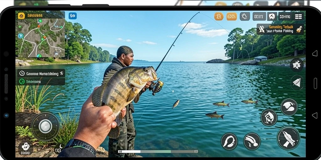 Tampilan gameplay 62HOT yang menarik dan interaktif saat memancing.