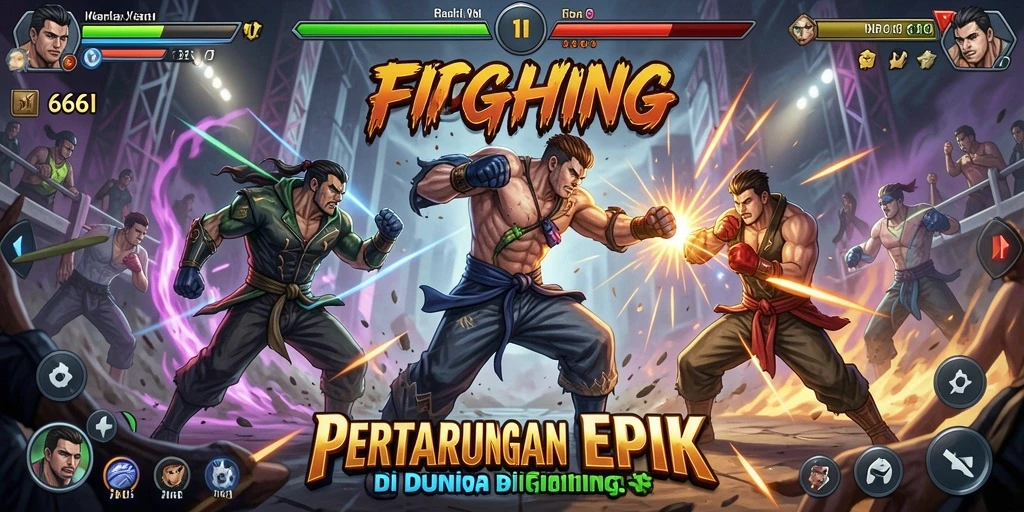 Screenshot utama 666I menampilkan aksi seru dalam pertarungan Fighting.