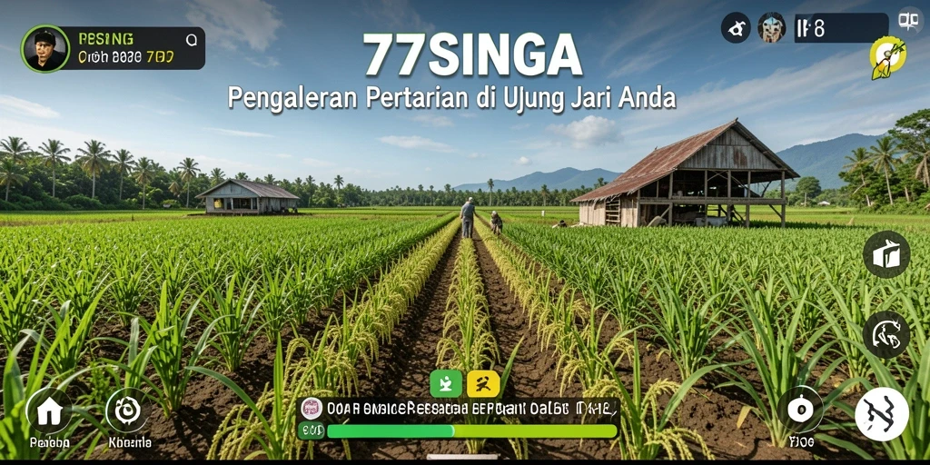 Gameplay menarik dalam 77SINGA dengan suasana pertanian.