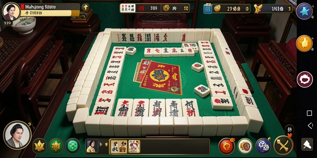 Tampilan permainan Mahjong yang menegangkan dan seru di 9399.