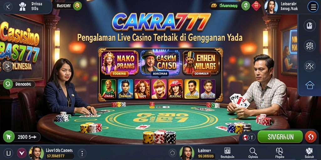 Tampilan menarik dari gameplay Live Casino CAKRA777 dengan dealer profesional.