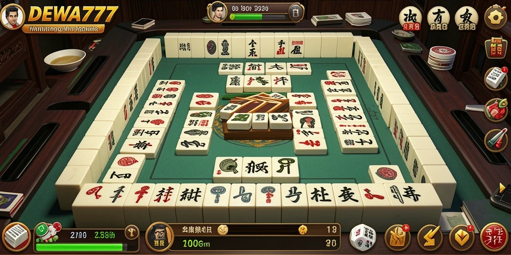 Tampilan gameplay DEWA777 yang menarik dan penuh tantangan Mahjong.