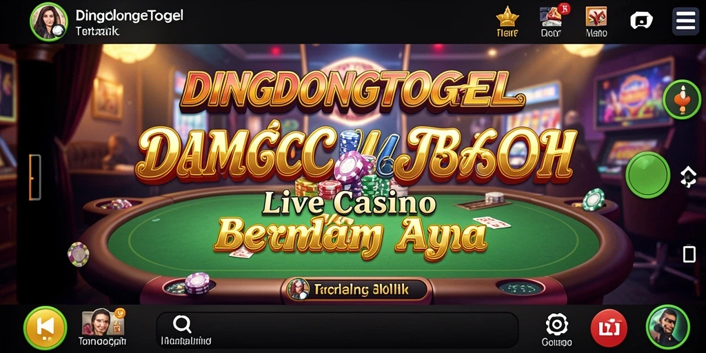 Screenshot gameplay DINGDONGTOGEL yang menunjukkan dealer dan permainan langsung.