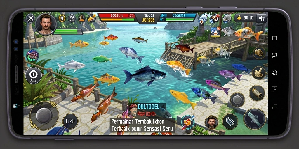 Gameplay seru DULTOGEL saat menembak ikan.
