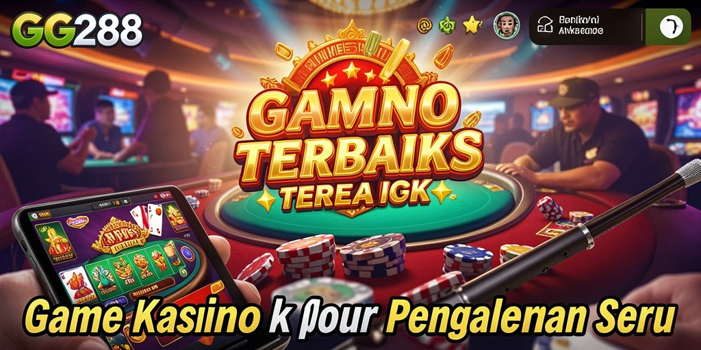 Screenshot utama GG288 menampilkan gameplay Kasino yang menegangkan.