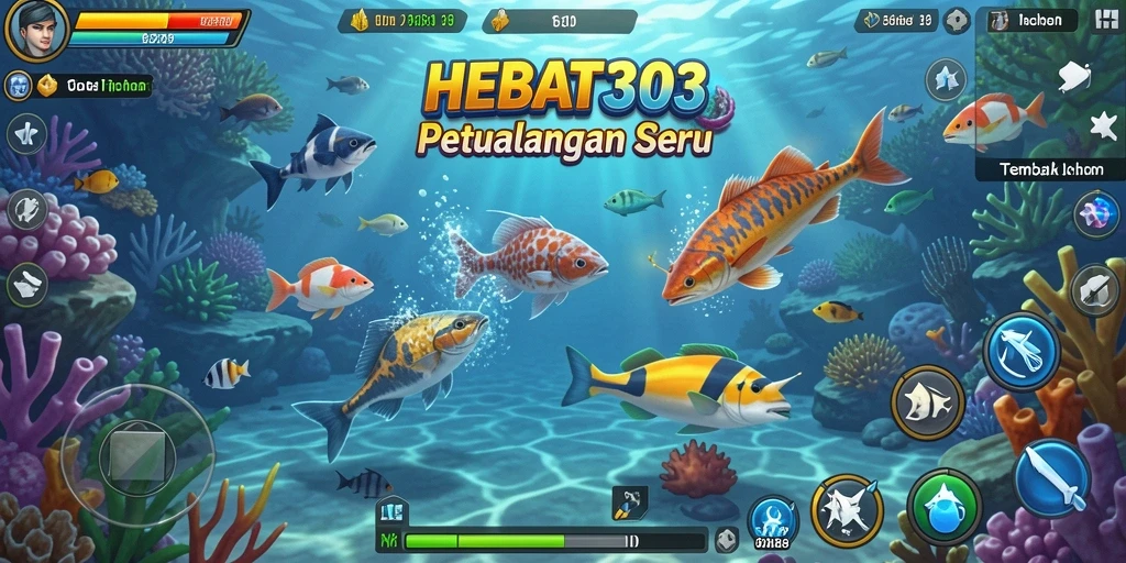 Tampilan gameplay HEBAT303 dengan aksi menembak ikan yang seru.