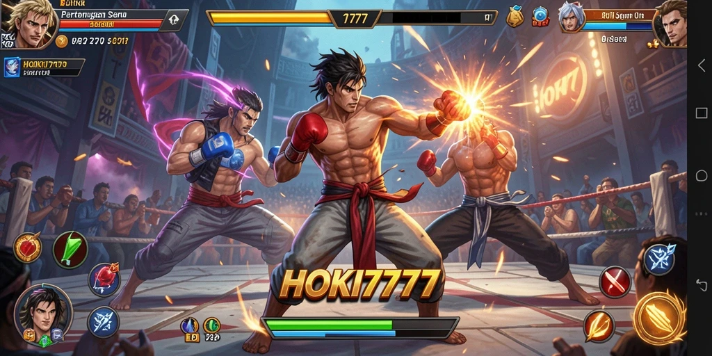 Tampilan gameplay HOKI777 yang mendebarkan dengan pertarungan epik.