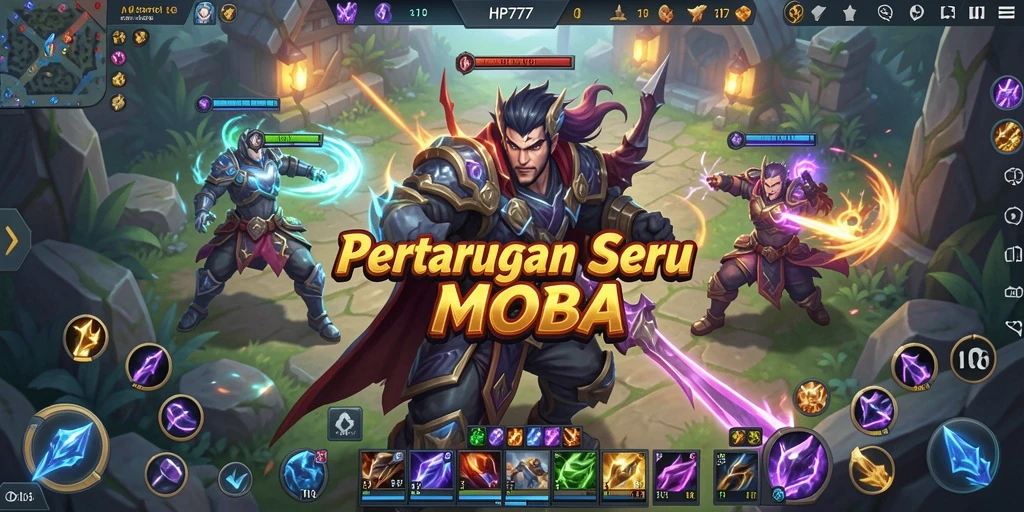 Gameplay seru dan dinamis di HP777 MOBA.