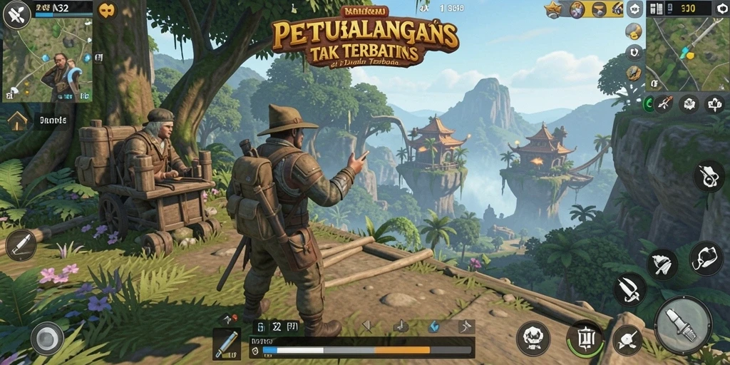 Gameplay N32 menampilkan dunia terbuka yang luas dan menawan.