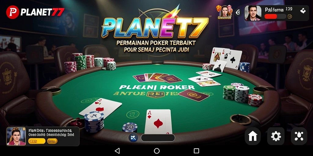 Tampilan gameplay Poker yang menarik dan interaktif di PLANET77.