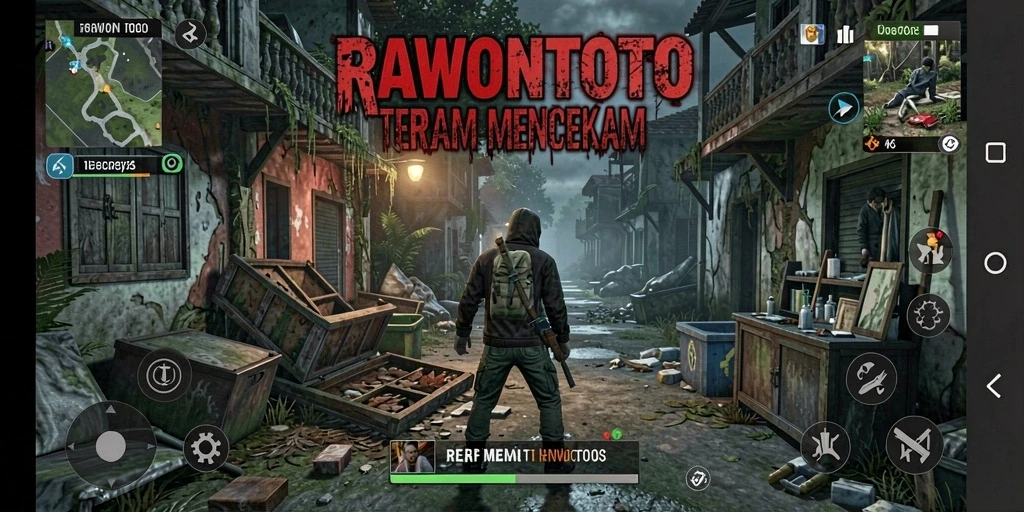 Screenshot menampilkan gameplay seram dari RAWONTOTO.