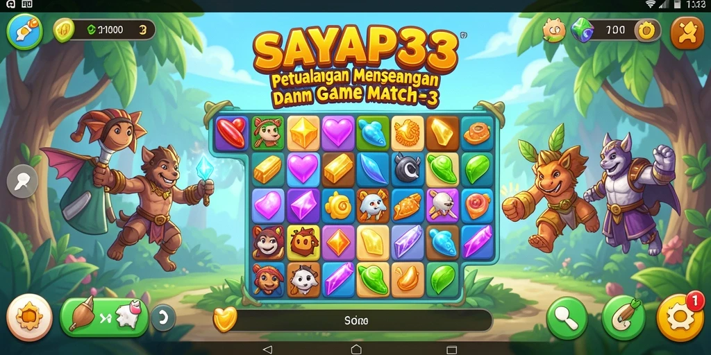 Tampilan gameplay SAYAP33 yang penuh warna dan menyenangkan.