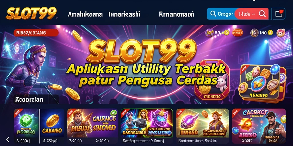Tampilan utama SLOT99 yang menunjukkan fitur Utility yang berguna.