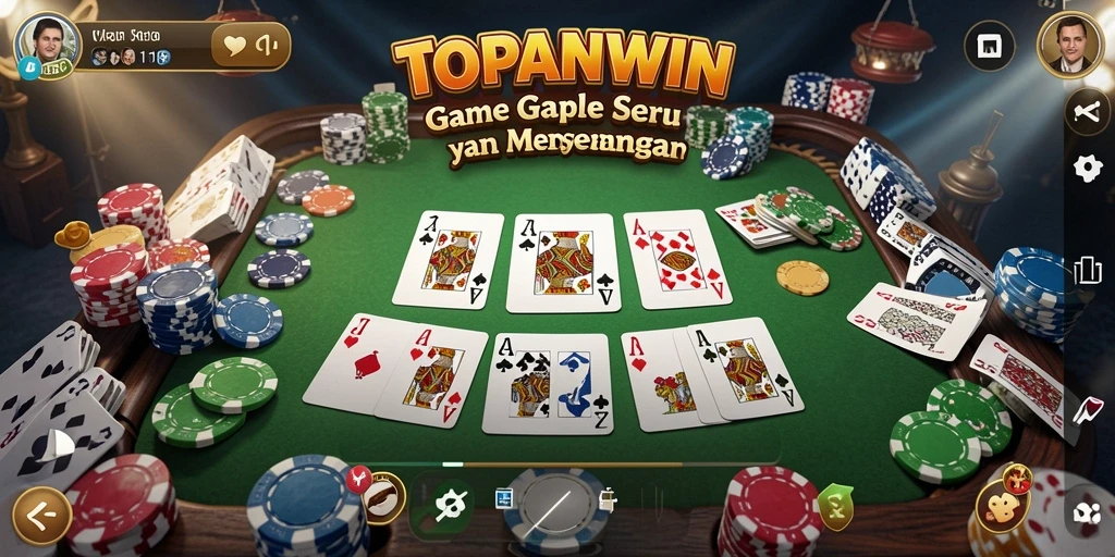 Tampilan gameplay Gaple yang seru di TOPANWIN.