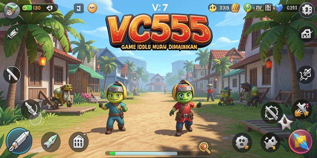 Gameplay VC55 yang santai dan menyenangkan dengan karakter unik.