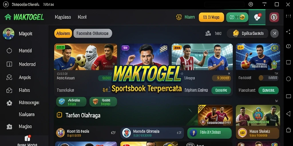 Screenshot utama WAKTOGEL menampilkan antarmuka taruhan olahraga yang menarik.